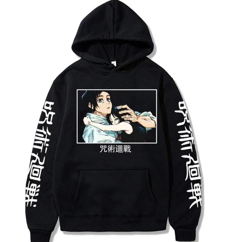 Jujutsu Kaisen Anime Hooded Harajuku Pullover Printed Men Hoodies Comfortable Unisex Oversized Sweatshirt Harajuku Streetwear