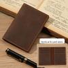 Retro Crazy Horse Leather Durable Credit Card Holder Men's Driving Document ID Card Cases Bank Card Leather Sheath Coffee Color