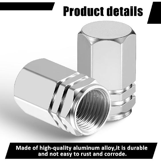 Bewudy 12 PCS Tire Valve Caps, Car Tire Valve Stem Cap, Universal Car Wheel Tires Covers Chrome Valve Stem Caps for Cars, SUV, Truck, Motorcycle,