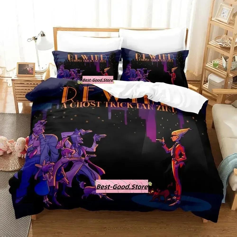 Game Ghost Trick Bedding Set Printed With Pillowcase Bed Duvet Cover Soft Single Double Queen Super King Size Adult Kid Bedroom
