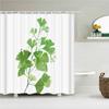 Waterproof Fabric Shower Curtain Printing Fresh Green Plant Leaves Bathroom Curtains Polyester Decoration Bath Screen with Hooks