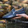 Men's Breathable Mesh Sandals: Size 50, Comfortable Soft Sole, Slip-on Leather Dad Shoes