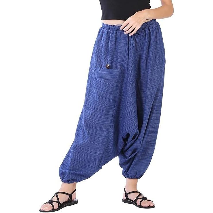 Pantaloni Harem Hippie da Donna Estivi Casual Larghi Pantaloni a Sacchetto Designer Indiano