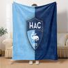 Le Havre Crest Heritage Flannel Blanket, Soft Polyester, Modern Design, All-Season for Camping, Travel, Gifts for holidays or birthdays