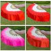 Multicolors Chinese Short Bellydance Fan 17/20cm Half Circle Silk Veil Pairs Bamboo Fans