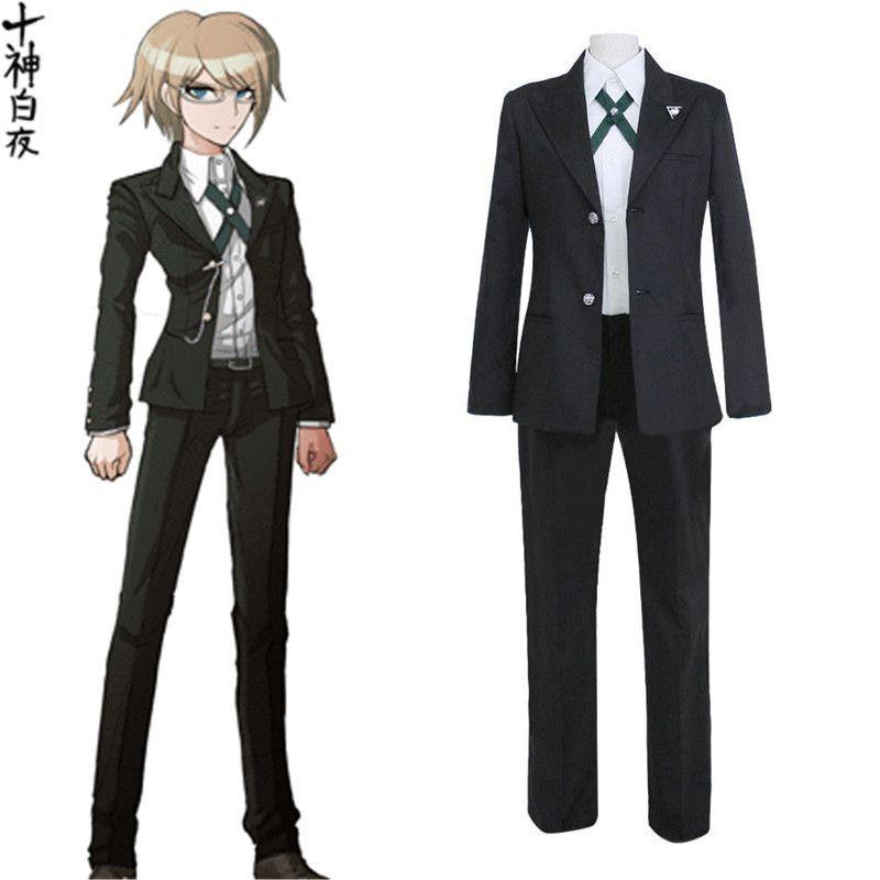 Stylish Danganronpa Byakuya Togami Costume Elegant Black Jacket Pants Shirt Suit