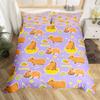Cartoon Capybara Duvet Cover Twin Queen Toddler Botanical Leaves Funny Animal Bedding Set Graffiti Sketch Lines Comforter Cover