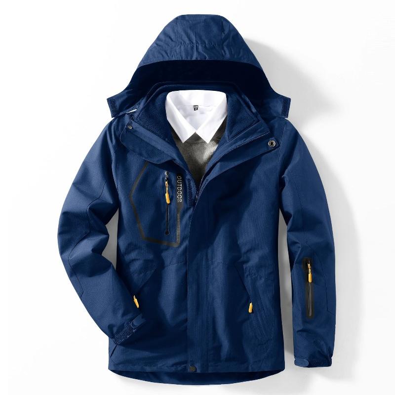 

Камуфляжная куртка 3 в 1 для активного отдыха, одежда для альпинизма, женская теплая вельветовая куртка из двух частей 3XL темно-синий