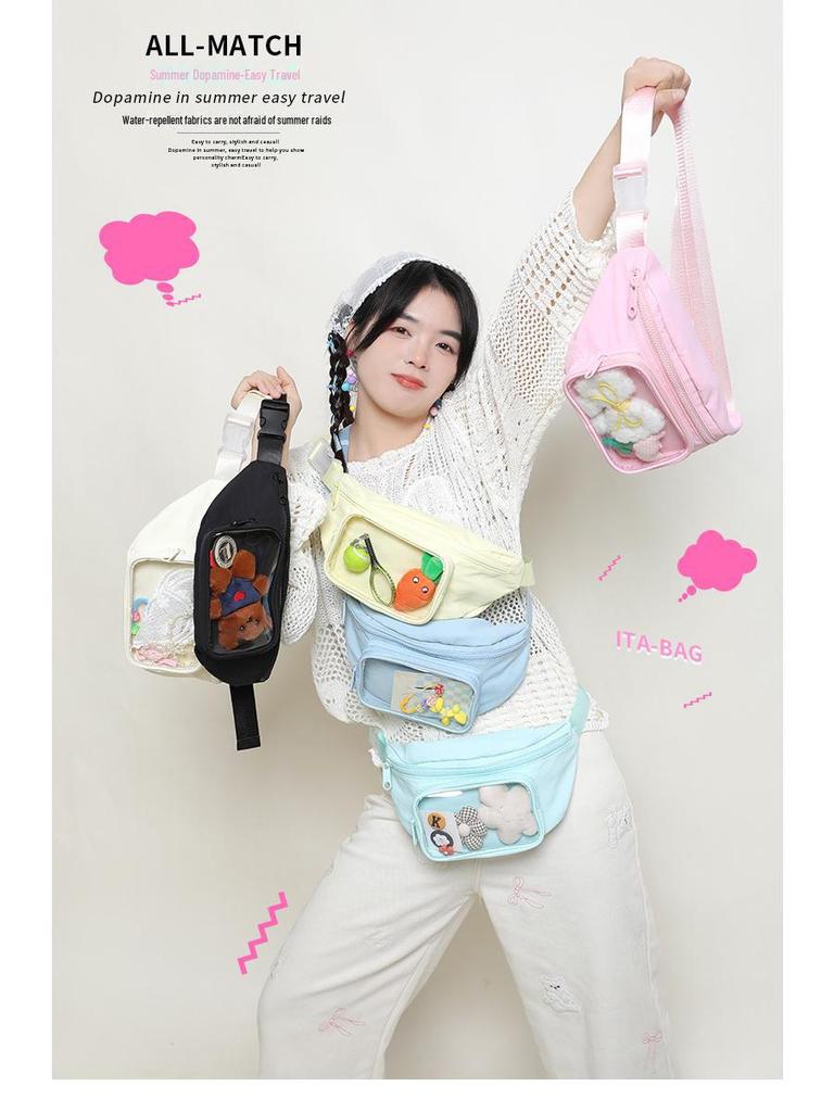 2025 Spring/Summer Transparent Lightweight Nylon Unisex Chest Bag & Waist Bag