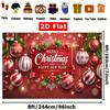 2D Merry Christmas Happy New Year Backdrop Red Ball Ornament Photo Booth Banner