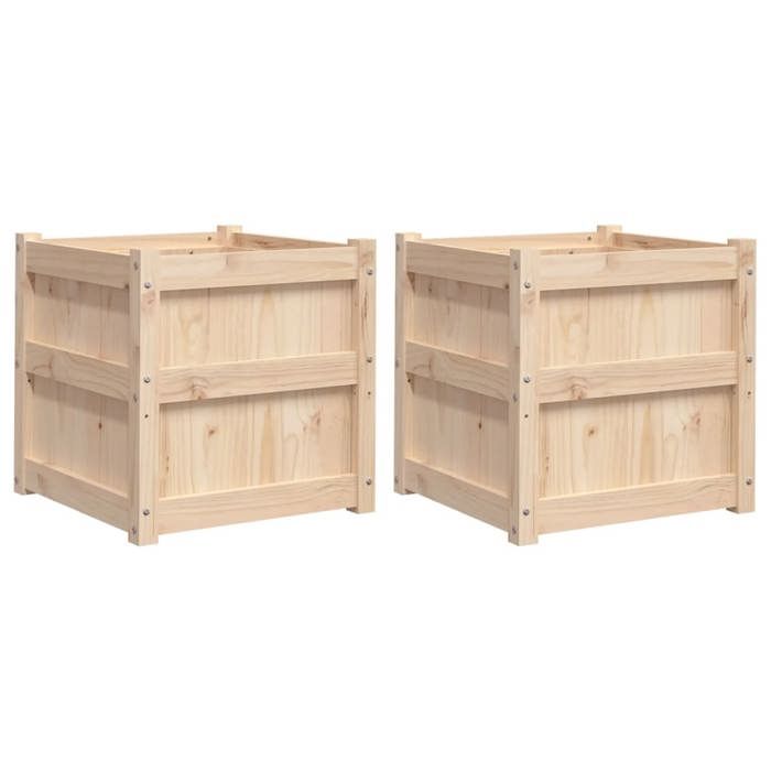VidaXL Jardinières 2 pcs bois de pin massif 837415