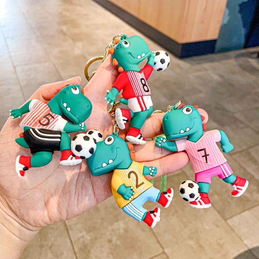 And Fun Soft Silicone Football Dinosaur Keychain Ideal For Promotional Gifts