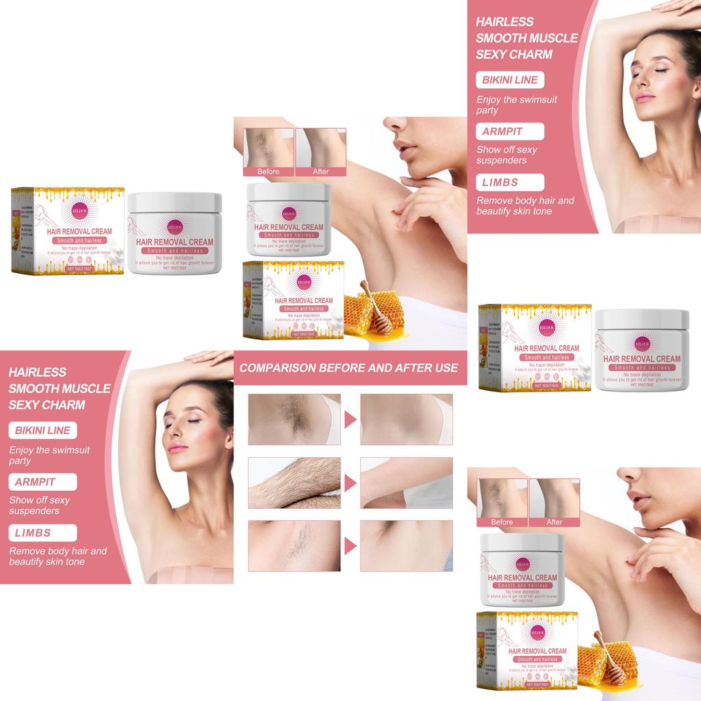 Eelhoe Honey Hair Removal Cream For Smooth Gentle Skin Suitable For Underarms Legs And Arms
