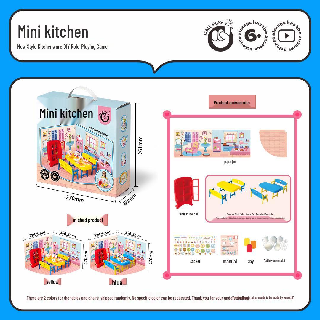 Keda Duck Mini Kitchen Toy for Kids: DIY Assembly Role-Playing Kitchenware Birthday Gift
