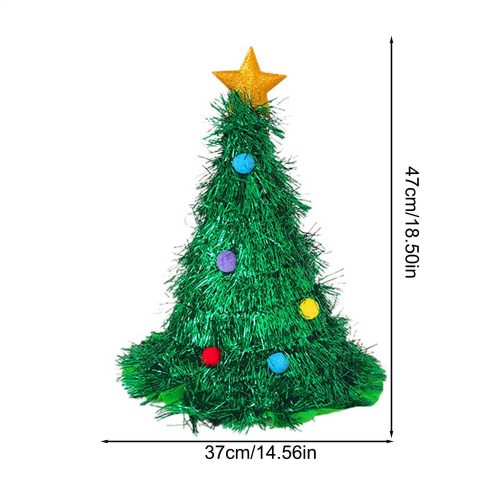 1pcs Christmas Hats Green Tinsel Dress-Up Costume Accessory Red Green Decorations Holiday Themed Novelty Headwear Holiday Party
