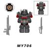 Latest Bos Game T60 Power Armor Army Officers Soldiers Figurine Machine Gun Model Construction Blocks Kids Toys Gifts Young Boys Girls Juguetes