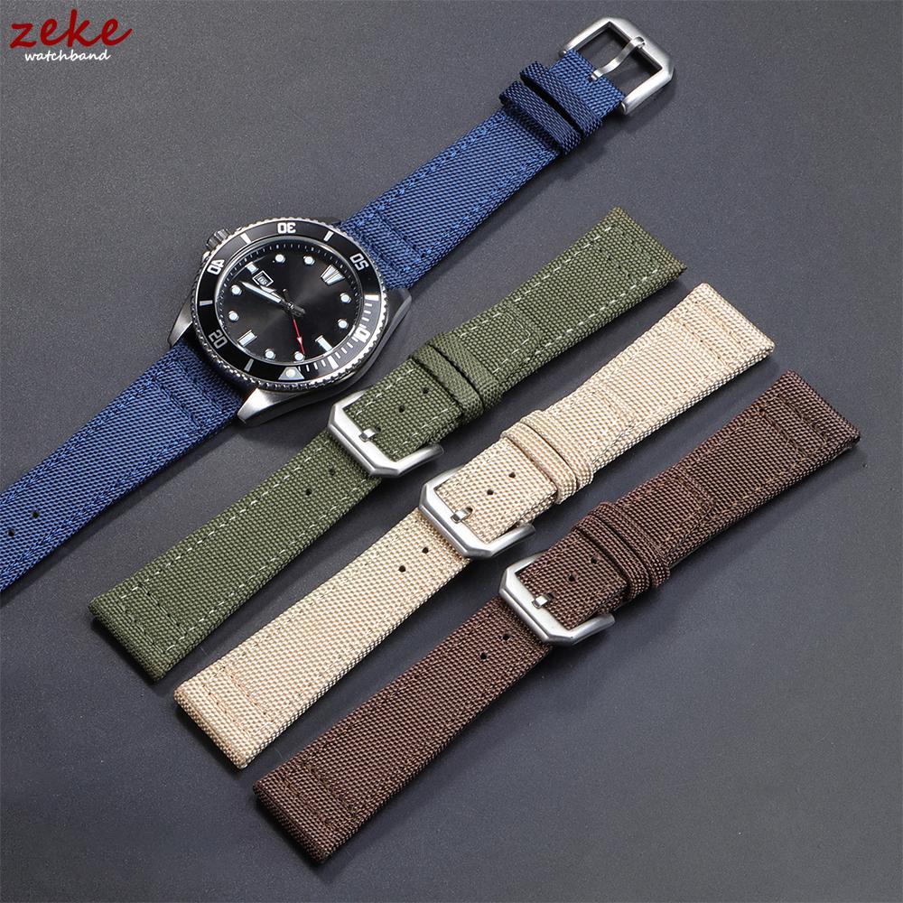Nylon Canvas Watch Strap 20mm 21mm 22mm Band for IWC Pilot Waterproof Sports Watchband Cowhide Wrist Belt Men's Women's Bracelet