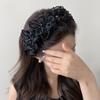 Exquisite Crystal Flower Wood Ear Edge Headband for Women - 2026 New High Skull Top, Wide Edge Hairline Cover Hair Clip