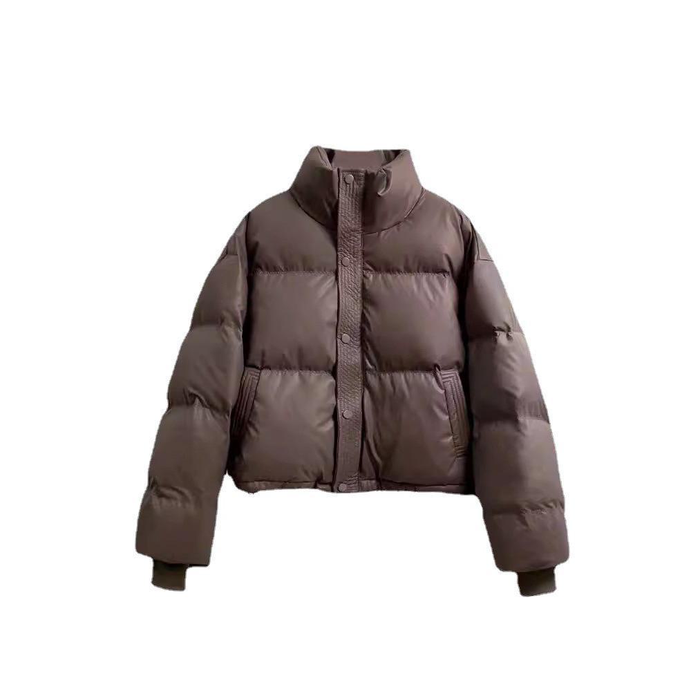 Women's 2024 Short Style Loose Thickened PU Leather and Cotton Jacket