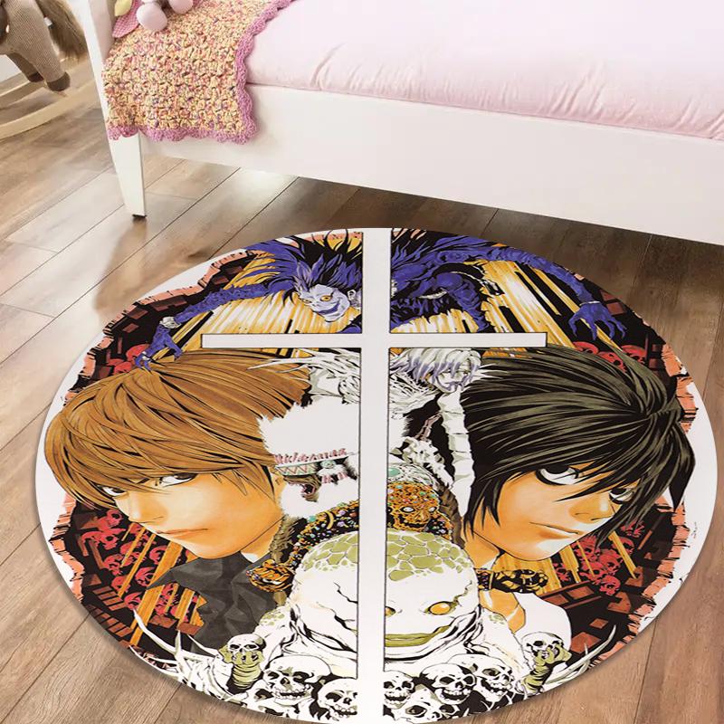 

Death Note Round Area Rug,Carpet Rug for Living Room Bedroom Sofa Playroom Decor,Non-slip Floor Mat10 80cmx80cm