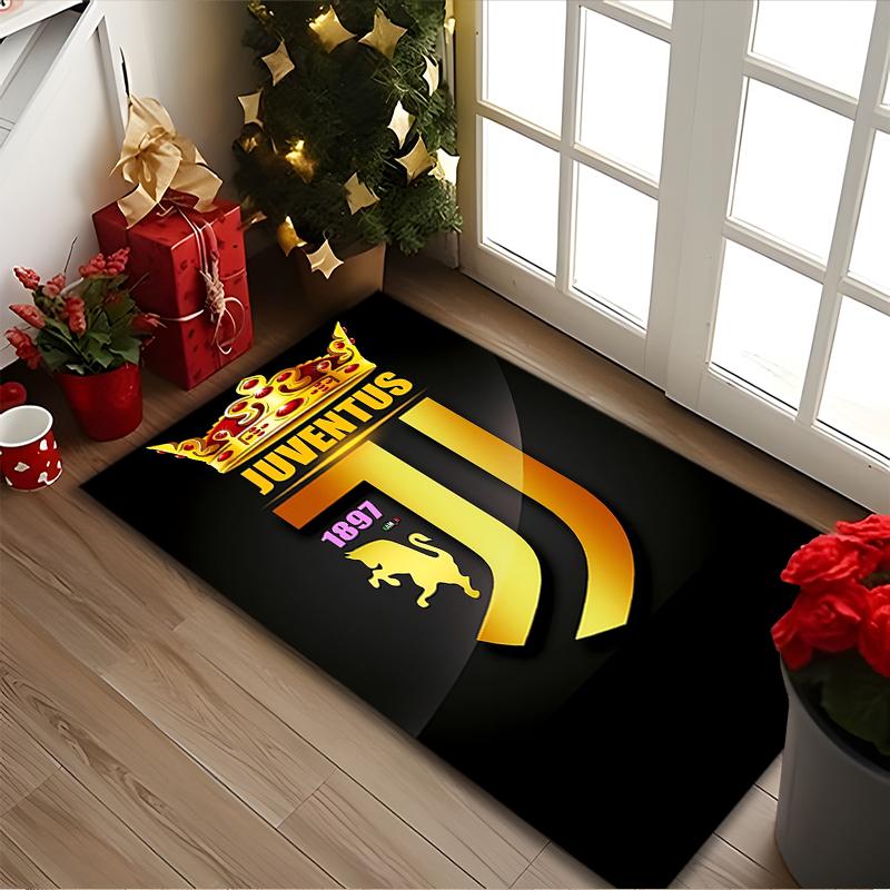 [1pc Juventus Football Club Office Chair Carpet] Digital Printed Area Rug for Home & Game Room Use, Soft Indoor Sofa Chair Mat