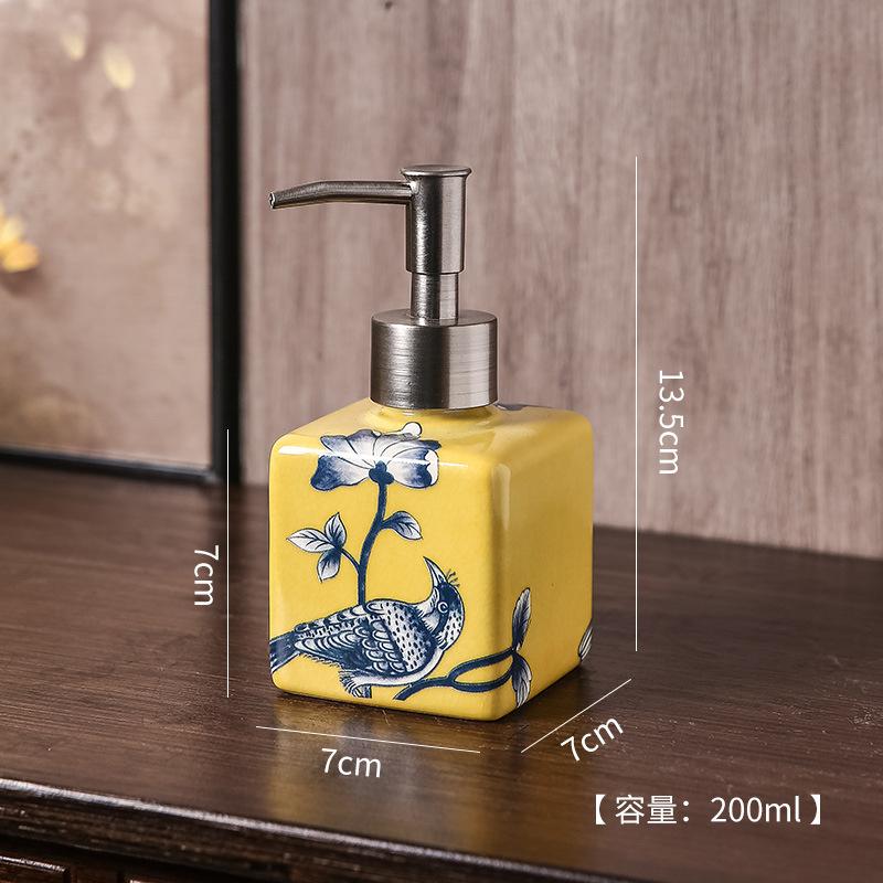 Nordic ceramic hand sanitizer bottle Hotel lotion shampoo bath separate bottle Simple toilet press bottle Bathroom accessories