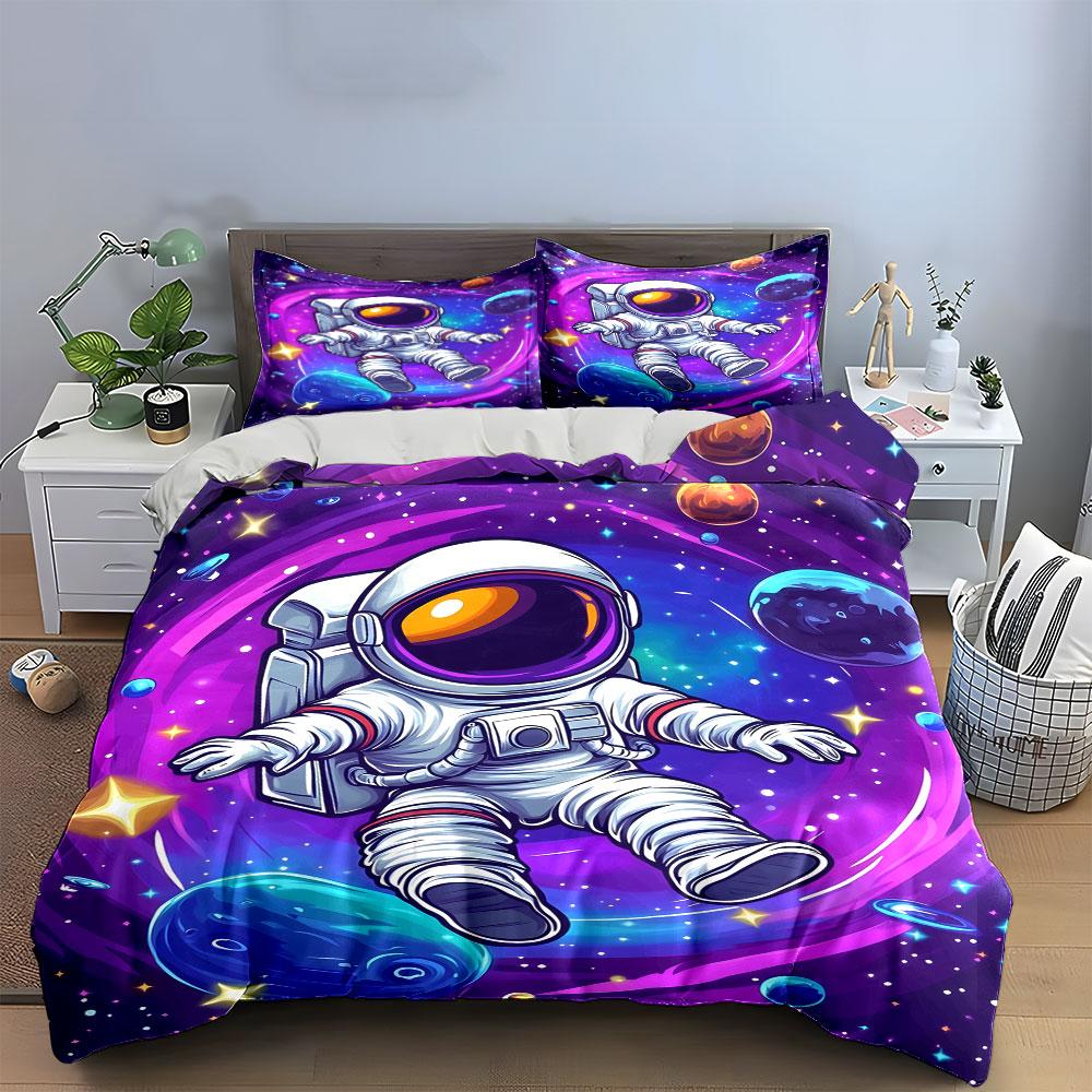 Astronaut Surrounded by Planets. Bedding Sets Duvet Cover Sets Duvet Covers Pillowcases(1*Duvet Cover 2*Pillowcases Without Duvet Insert)