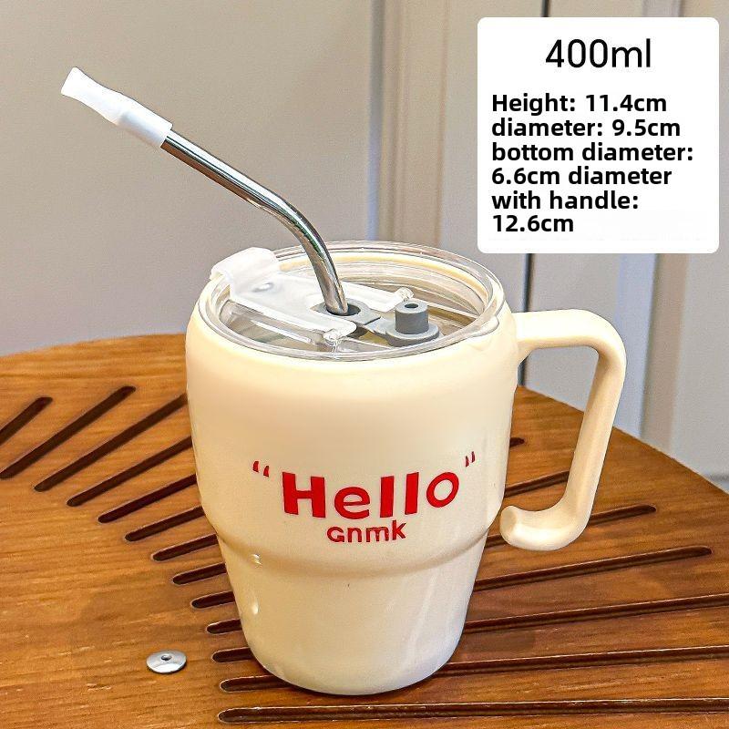 Simple High-value Straw Glass Anti-scalding Stainless Steel Straw Beverage Coffee Cup