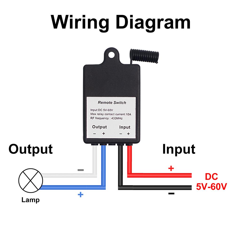 433Mhz RF Wireless Relay Remote Control Switch DC 5-60V 10A Smart Switch Receiver Self locking/Interlocking/Jogging/Delay Relay