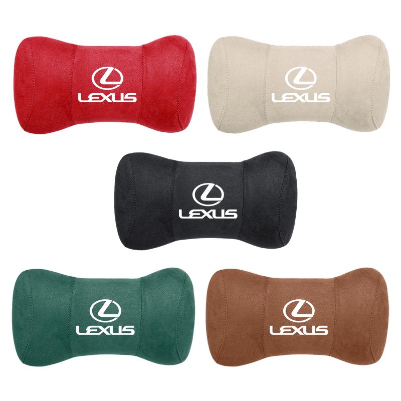 Lexus Car Seat Suede Memory Cotton Neck Pillow Headrest For Lexus LS LC RZ RX330 IS250 Ct200h ES300h RX350 IS300h NX300h RX400h