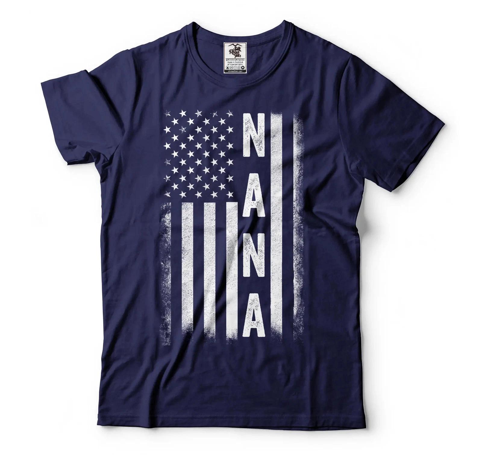 Nana USA Flag T-Shirt 4th Of July Nana Grandma Tee Grandma Patriotic Shirt L
