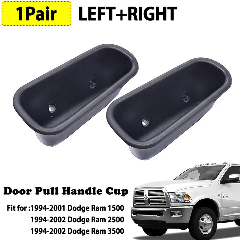 1Pair Left Right Door Pull Handle Cup Trim For 1994-2002 Dodge Ram 1500 2500 3500 Car Interior Door Cover Replaces Accessories