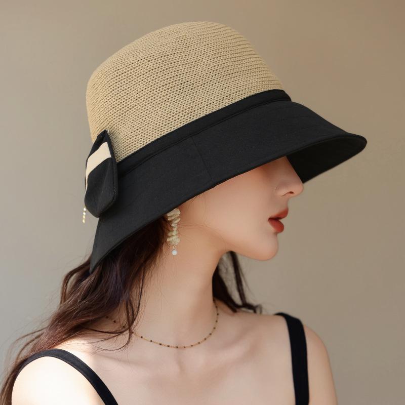 Sun Hat Children Fashion Four-Leaf Clover Sunscreen Bucket Hat Outdoor Breathable Bow Holiday Beach Hat