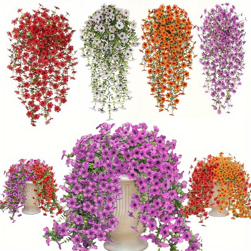 Artificial Morning Glory Flower UV Resistant Hanging Flowers Silk Morning Glory Garden Wedding Decoration Outdoor Hanging Plants