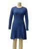 2026 Bohemian Irregular Ribbed Solid Color Dress for Women, Autumn/Winter Collection