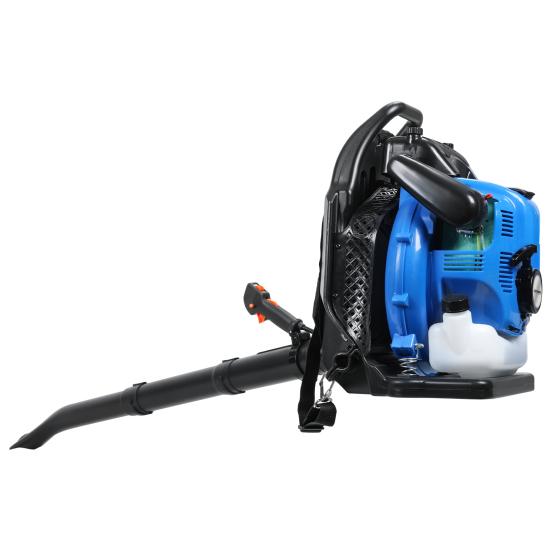 Soffiatore a Foglie, Soffiatore a Foglie a Zaino a Gas 75,6CC, Soffianeve a 4 Tempi per Cura del Prato Giardino Polvere Detriti (blu)
