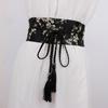 Retro Ethnic Embroidered Hanfu Cincher: Wide Waistband Decorative Dress Accessory