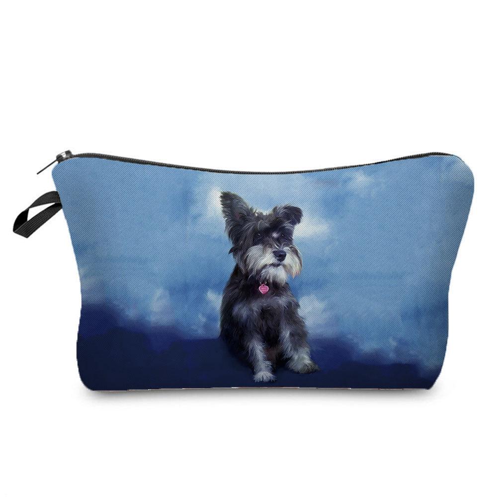 Women Dog Print Cosmetic Bag Toiletries Organize Travel Storage Case 6703 KTB