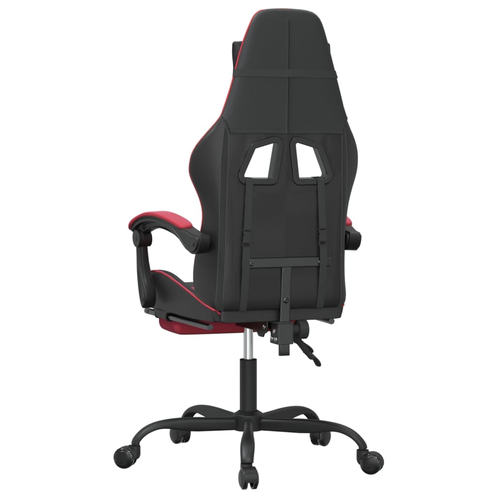 Gaming Chair with Footrest Black and Burgundy Artificial Leather