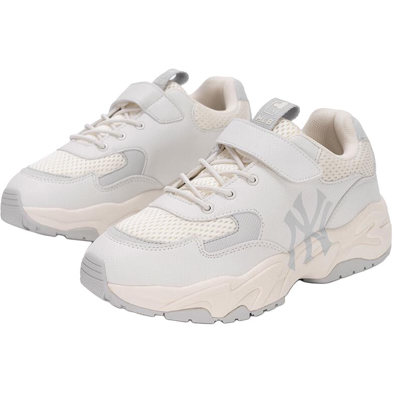 MLB Comfortable Versatile Durable Breathable Low-Top Casual Shoes Kids sneaker Light-Gray White 7ASHJBC5N-50IVS