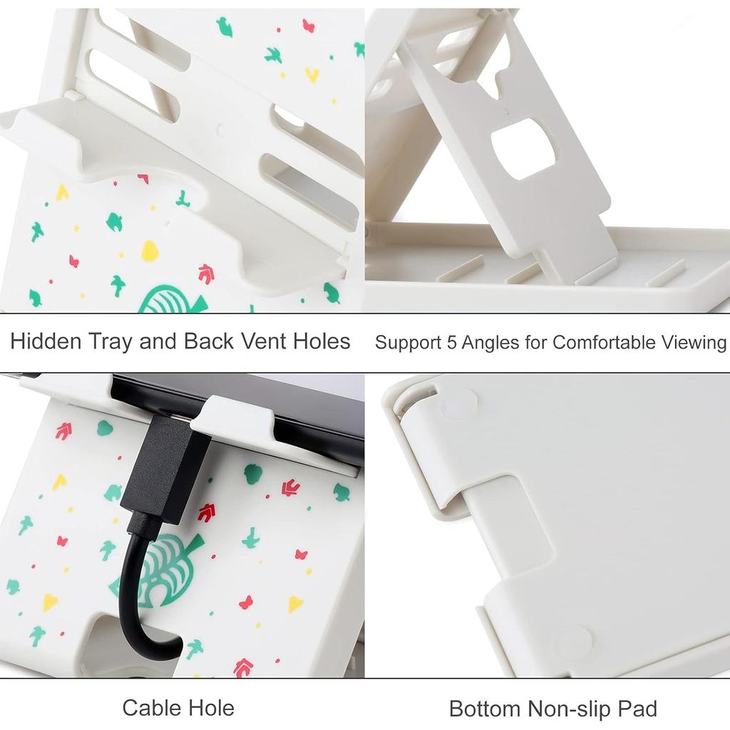 Stand for Switch/OLED/Lite, Cute Animal Crossing Angle Adjustable Holder Kickstand,Portable Foldable Non-Slip Non-Shake Anime Kawaii Bracket
