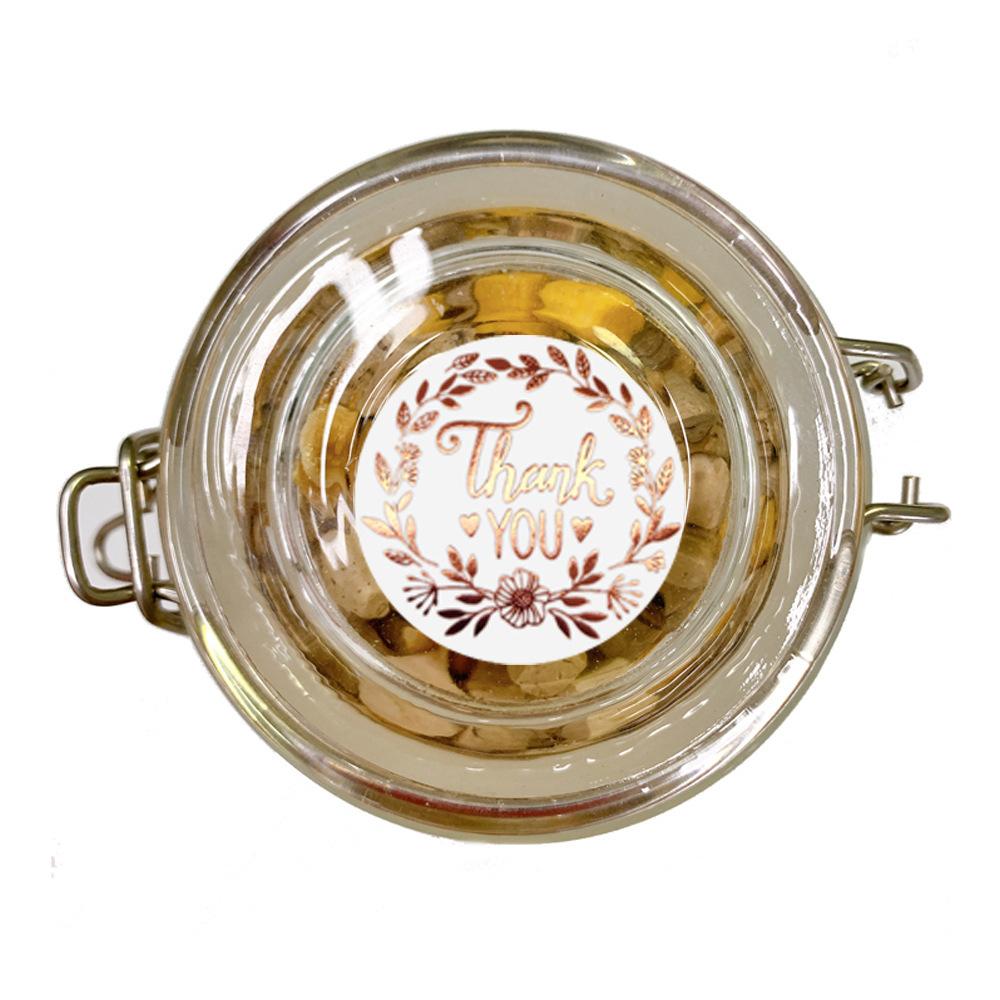 500 Thank You Stickers - Floral Monogram Labels for Gifts, Thanksgiving, Packaging, DIY Crafts (500 PCs)