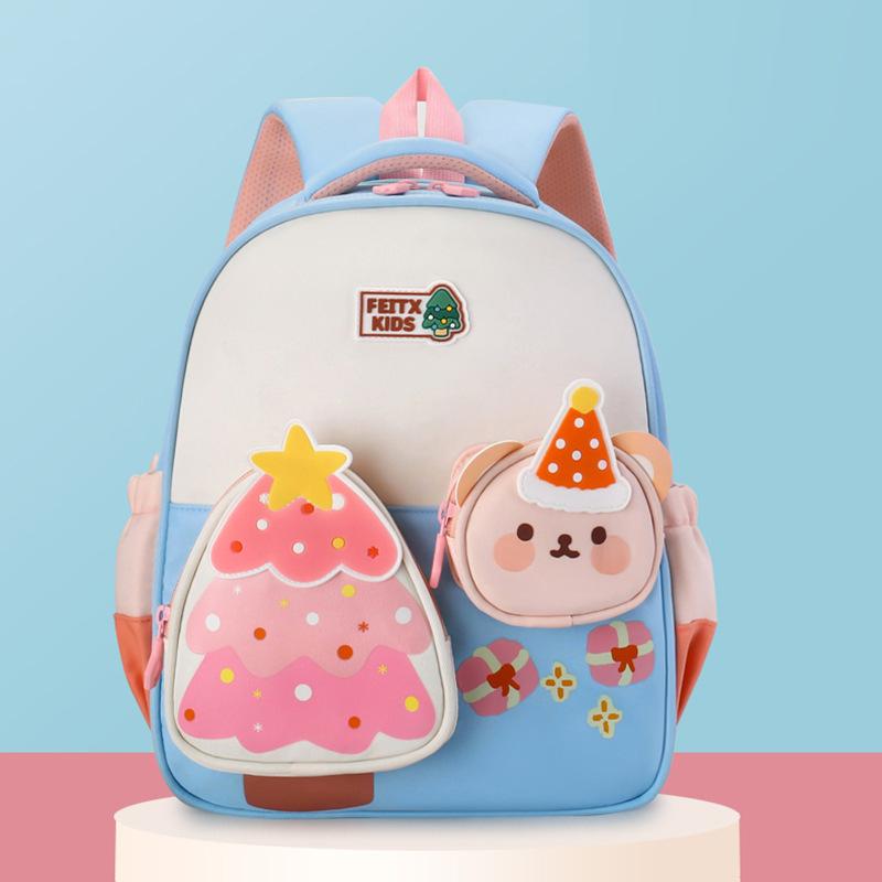 School Bag New Love Versatile Children's Bag Color Matching Backpack First Grade Large Capacity