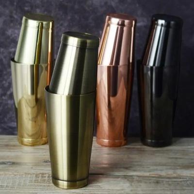 Boston Cocktail Shaker Creative Engraving Martini Bar Stainless Steel Flair Mixing Tin Set Party Tools