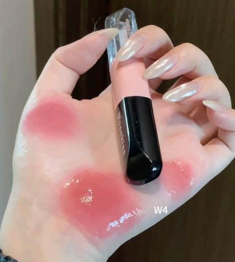 Mom's Natural Makeup Looks Like a Fresh-Faced Girl! Muke Shishi Double-Ended Lip Gloss W1 Nude Pink W4 Non-Stick Cup Korean Style Gray Pink W6