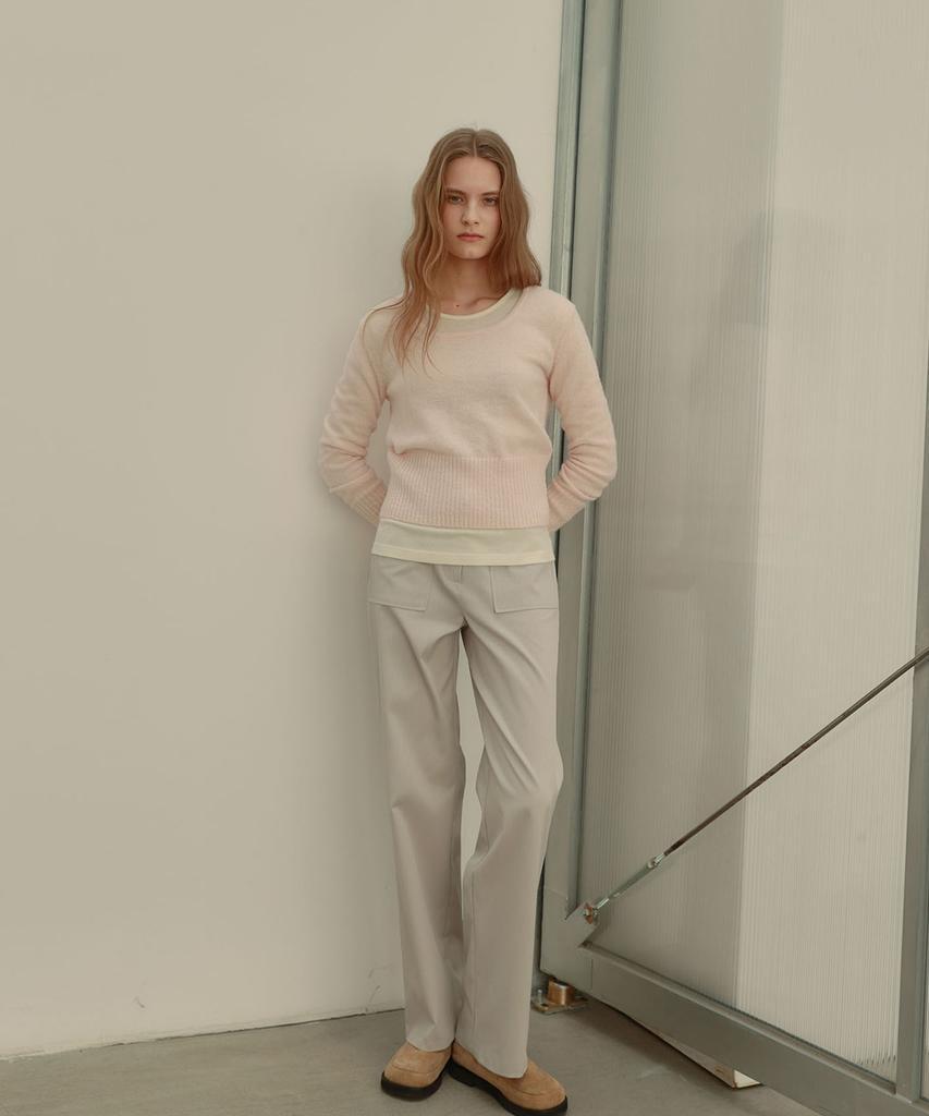 OURO Squared Neck Wool Knit [ Pink ]