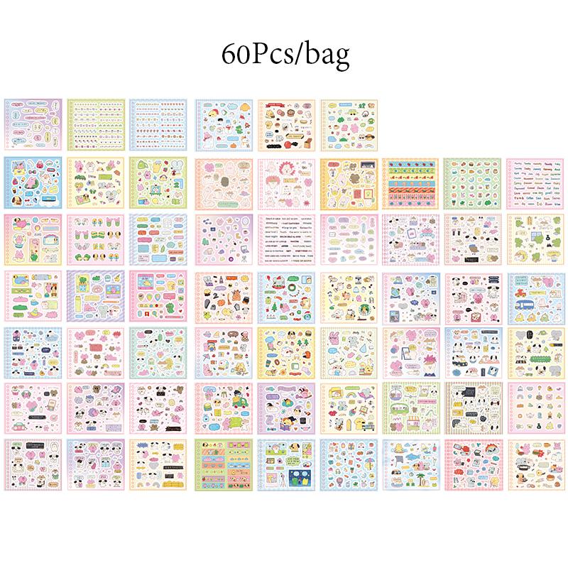 Mr. Paper 60sheets/bag Small Kawill Pet Diary Sticker Book DIY Handbook Scrapbook Phone Case Photo Frame Calendar