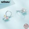 WOSTU 925 Sterling Silver Jemné barevné motýlkové náušnice pro ženy Jemné šperky Dárek k narozeninám