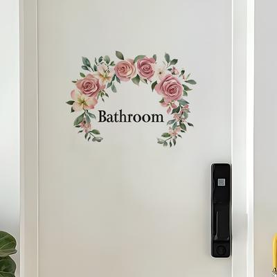 Englischer Slogan Rose Badezimmer Zuhause Hintergrund, Verschönerung Wandaufkleber