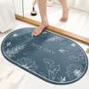 Bathroom Mat Oval Absorbent Quick Dry Non-slip Floor Mat Bathroom Shower Room Door Mat Home Foot Mat Bath Rug Bathroom Rug Set